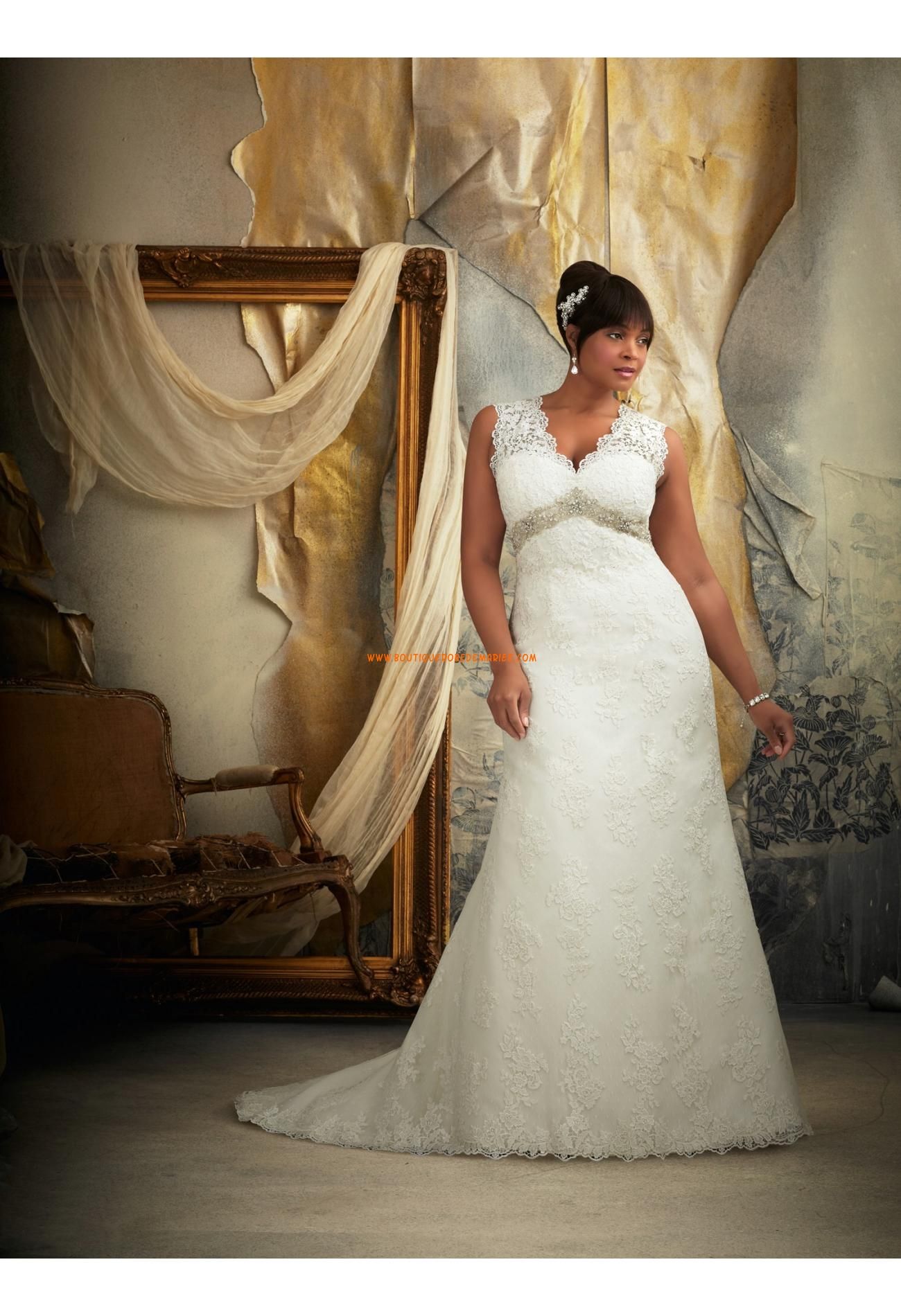 Robe De Mariée Grande Taille Empire Dentelle Perles Col V Julietta Bridal By Mori Lee Mimi And Prom 3131 Plus Size Collection Morilee