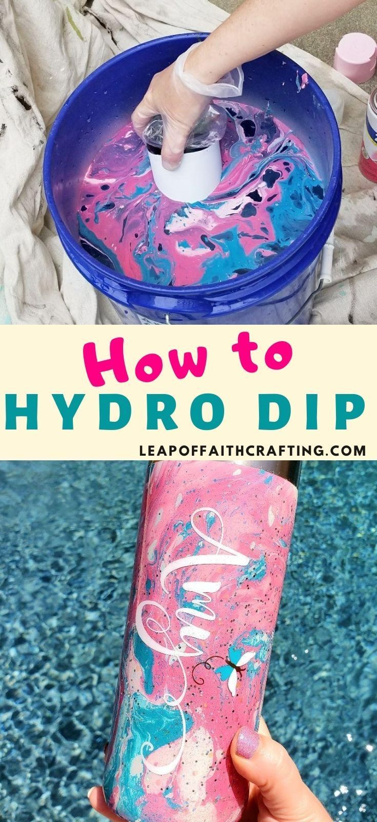 Hydro dipping tumblers is a fun and easy way to decorate tumblers. Learn how to make one of a kind unique painted tumblers now! Cup Crafts, Fun Diy Crafts, Diy Tumblers, Custom Tumblers, Resin Diy, Resin Crafts, Epoxy Resin, Diy Hydro Dipping, Diy Step By Step