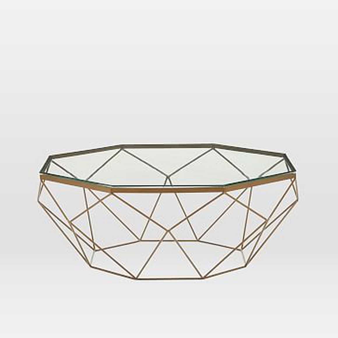 Geometric Coffee Table Glass antique Brass by West Elm