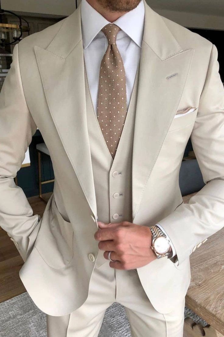 Dress Suits For Men, Mens Suits, Tan Suit Men, Beige Suits For Men ...