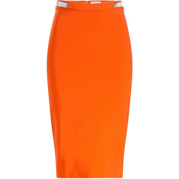 Mugler Crepe Pencil Skirt Silver Skirt Metallic Fitted Pencil Skirts Pencil Skirt