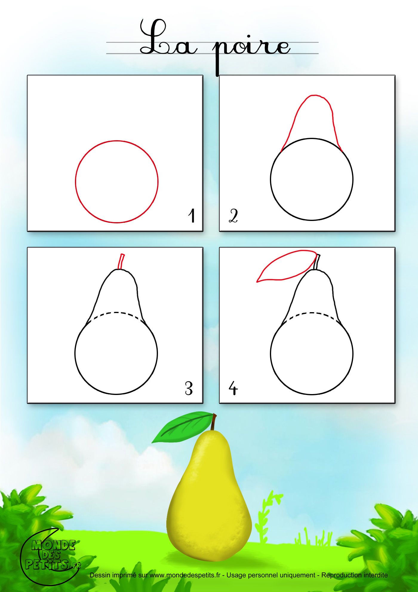 2015 07 En Pære Facile à Dessiner Dessin Fruits Comment Dessiner