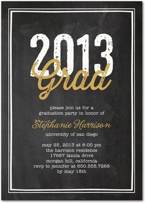 2013 chalkboard graduation party invitation from tiny prints i