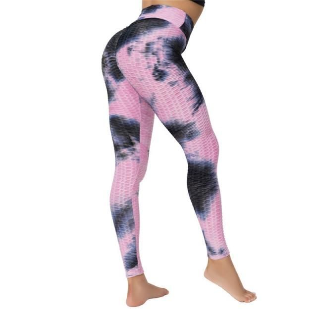 Sexy Leggings 2021 Women Fitness Plus Size Colorful Push Up Legins Workout Gym Clothing Spandex Printed Big Size Women - black pink / S / China