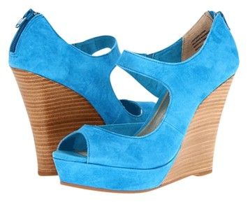 turquoise wedge boots