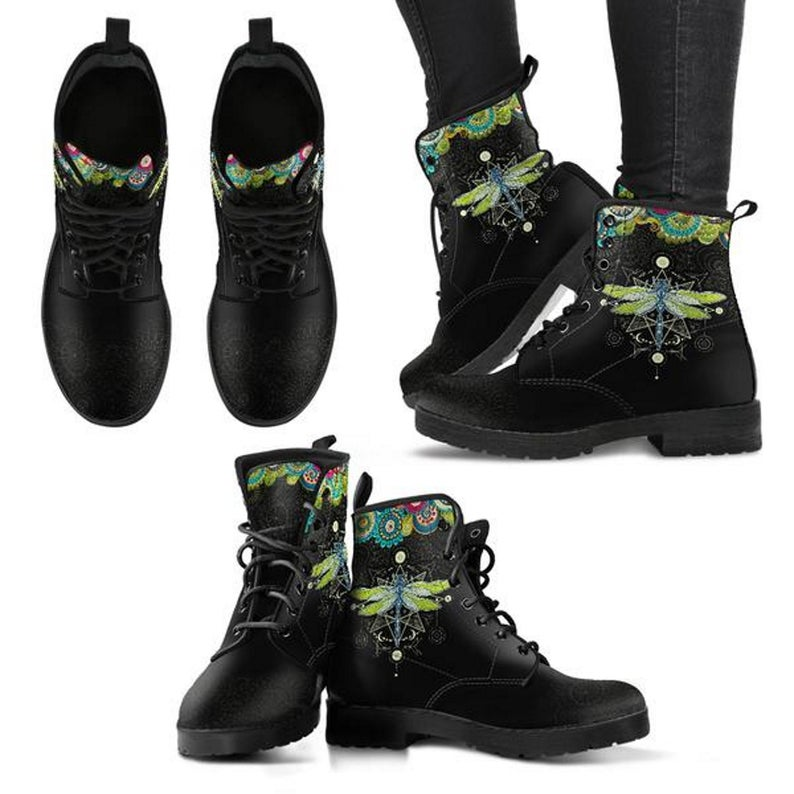 Work Boots Custom Printed Boots Womens Fashion Winter Boots Etsy Handcrafted Boots Vegan Leather Boots Leather Shoes Woman