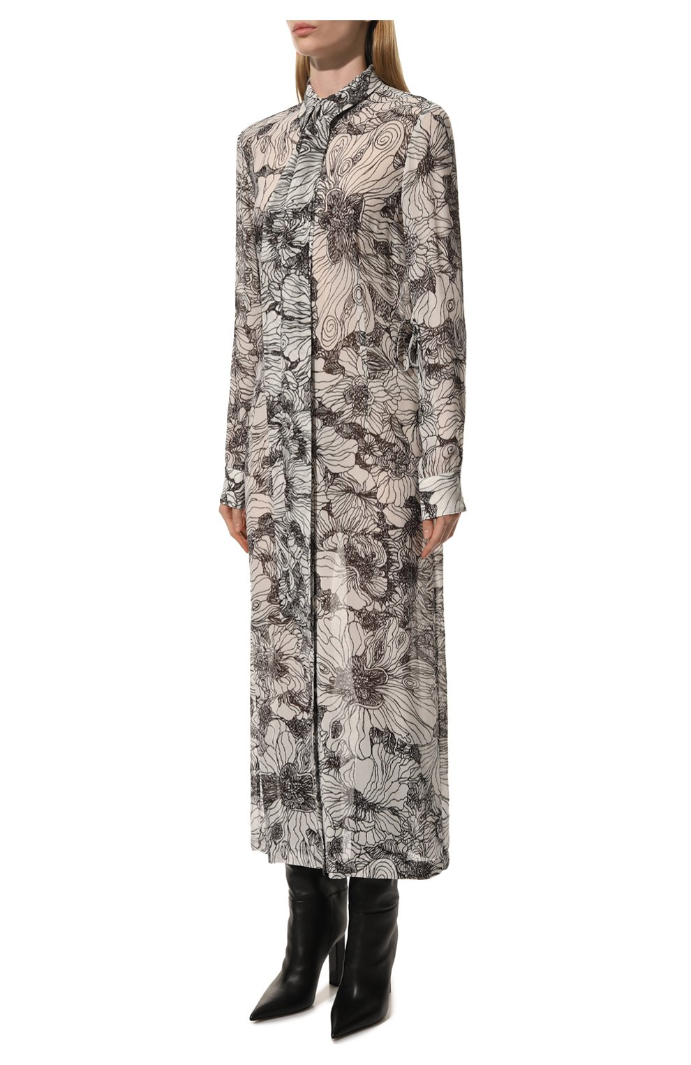 Женское платье из вискозы DRIES VAN NOTEN черно-белого цвета по цене 69950 руб., арт. 222-031037-5129 | Фото 3 Duster Coat, Fur Coat, Jackets, Fashion, Down Jackets, Moda, Fashion Styles, Fashion Illustrations, Fur Coats