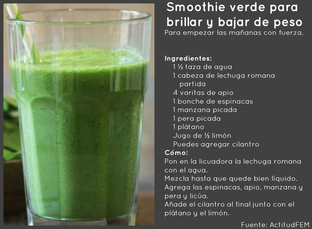 smoothie verde para adelgazar