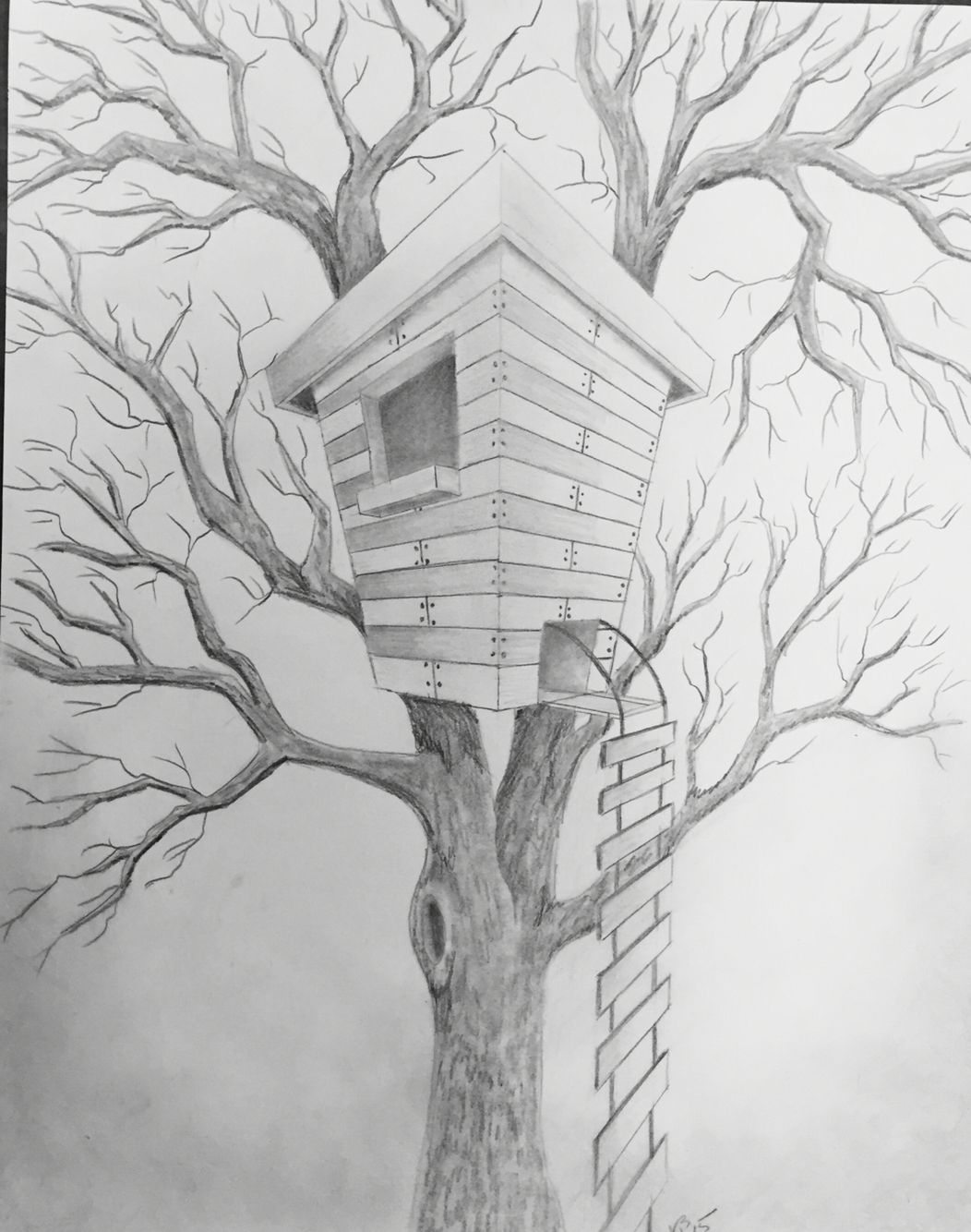 How To Draw A Treehouse Easy Step By Step - Askworksheet
