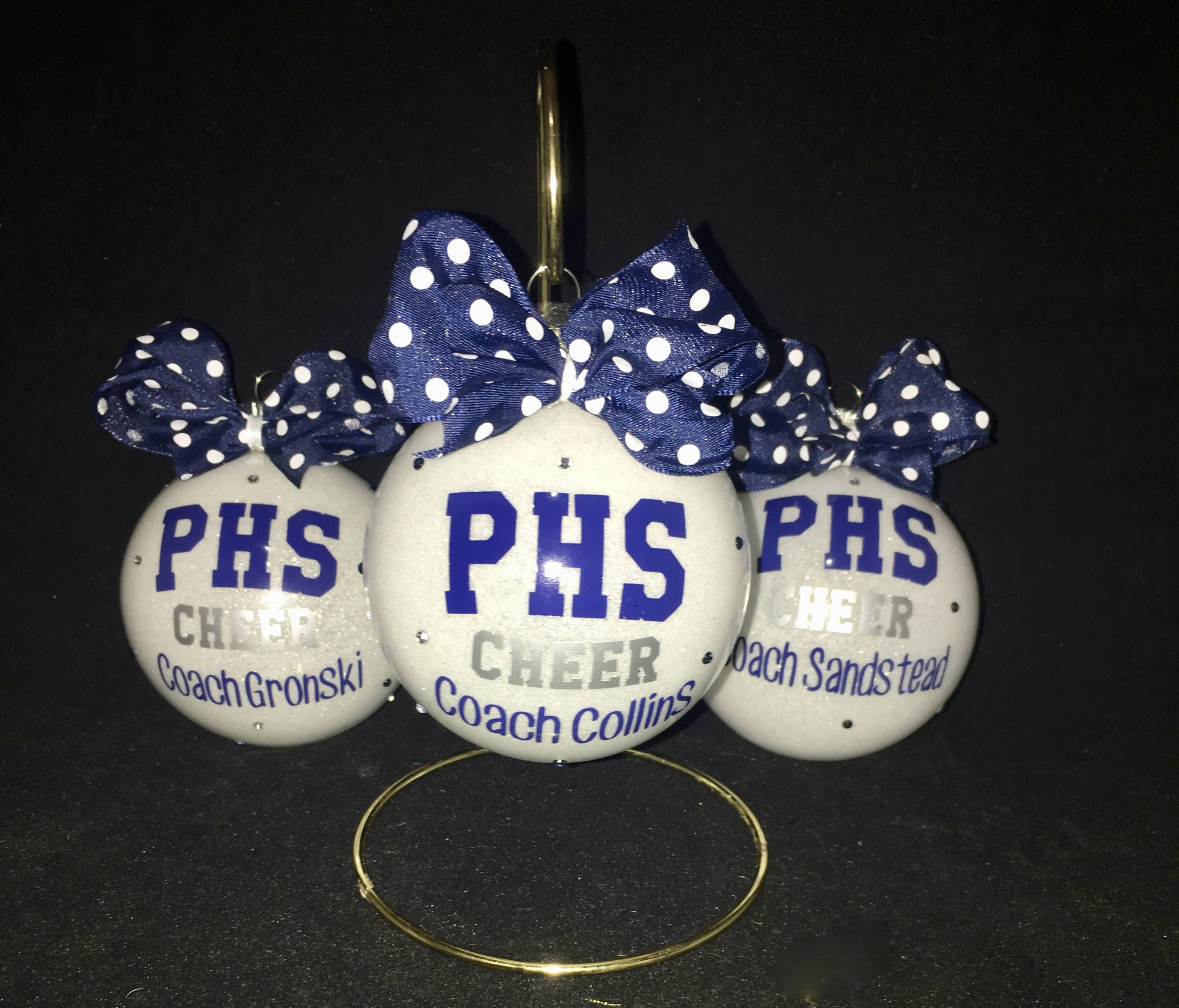 Cheerleader Christmas Ornament; Personalized Cheerleader Team Ornament; Cheer Team Christmas Ornament; High School Cheer Christmas Gift