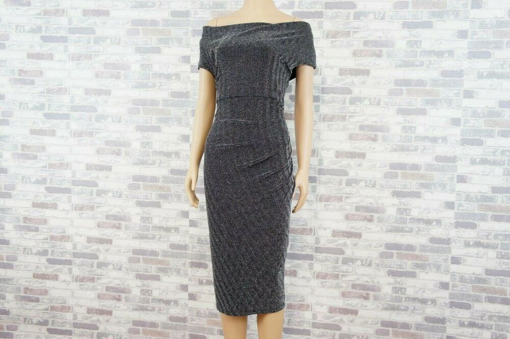 Ralph Lauren Damen Cocktail-Kleid Spitze Dunkelblau