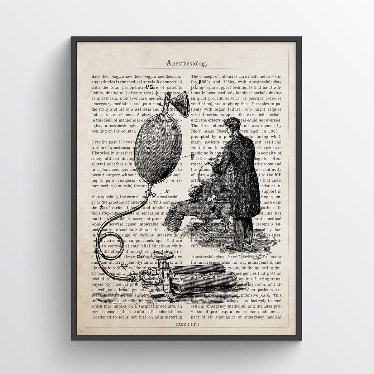Anesthesiology Print Anesthesiologist Gift Idea Doctors Office