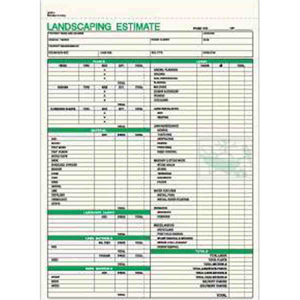 landscape estimate forms sketches pinterest