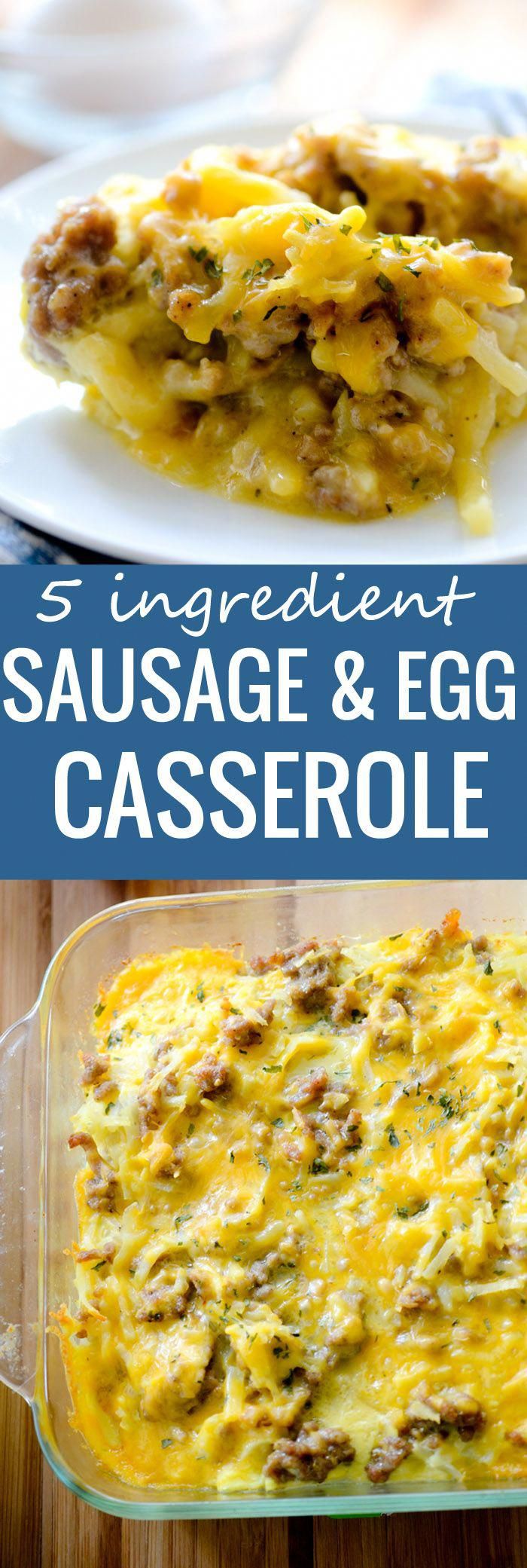 5 Ingredient Sausage Hash Brown Casserole #eggmeals