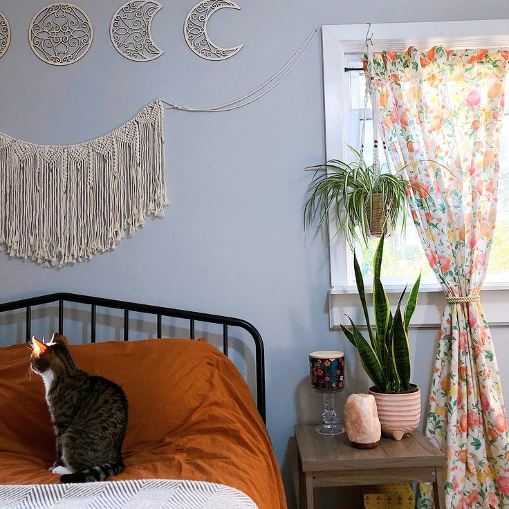 Flaunting soft brushstrokes in vibrant pastels, Chole is a 100% cotton curtain set. These curtains use digital print on duck cloth, ensuring a crisp and accurate in-house design print. They evoke calmness and curiosity about the past by replicating the motifs of romanticism. The pastel orange, pink and green floral design invites the wilderness indoors. Subtle and intricately patterned, Chole can be a timeless addition to your contemporary interiors. Elegant Bedroom, Modern Bedroom, Bedroom Interior, Printed Curtains, Cotton Curtains, Cozy Farmhouse Bedroom, Small Room Bedroom, Bedroom Ideas, Interior Inspiration