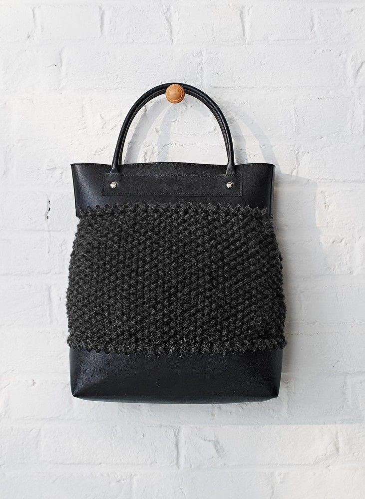 New Handles /& Bottom Purse Knitter/'s Pride Faux Leather Sew On Bag Kit Black
