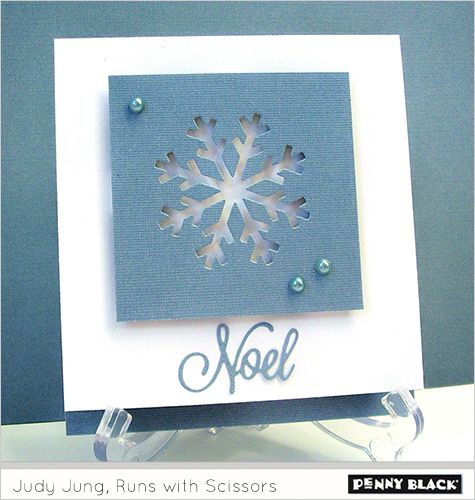 handmade Christmast card featuring Penny Black's Crystal Trio snowflake die ,... clean and simple layout .. raised panel with negative space snowflake ... Cricut Christmas Cards, Simple Christmas Cards, Homemade Christmas Cards, Christmas Card Design, Xmas Cards, Homemade Cards, Holiday Cards, Winter Christmas, Merry Christmas