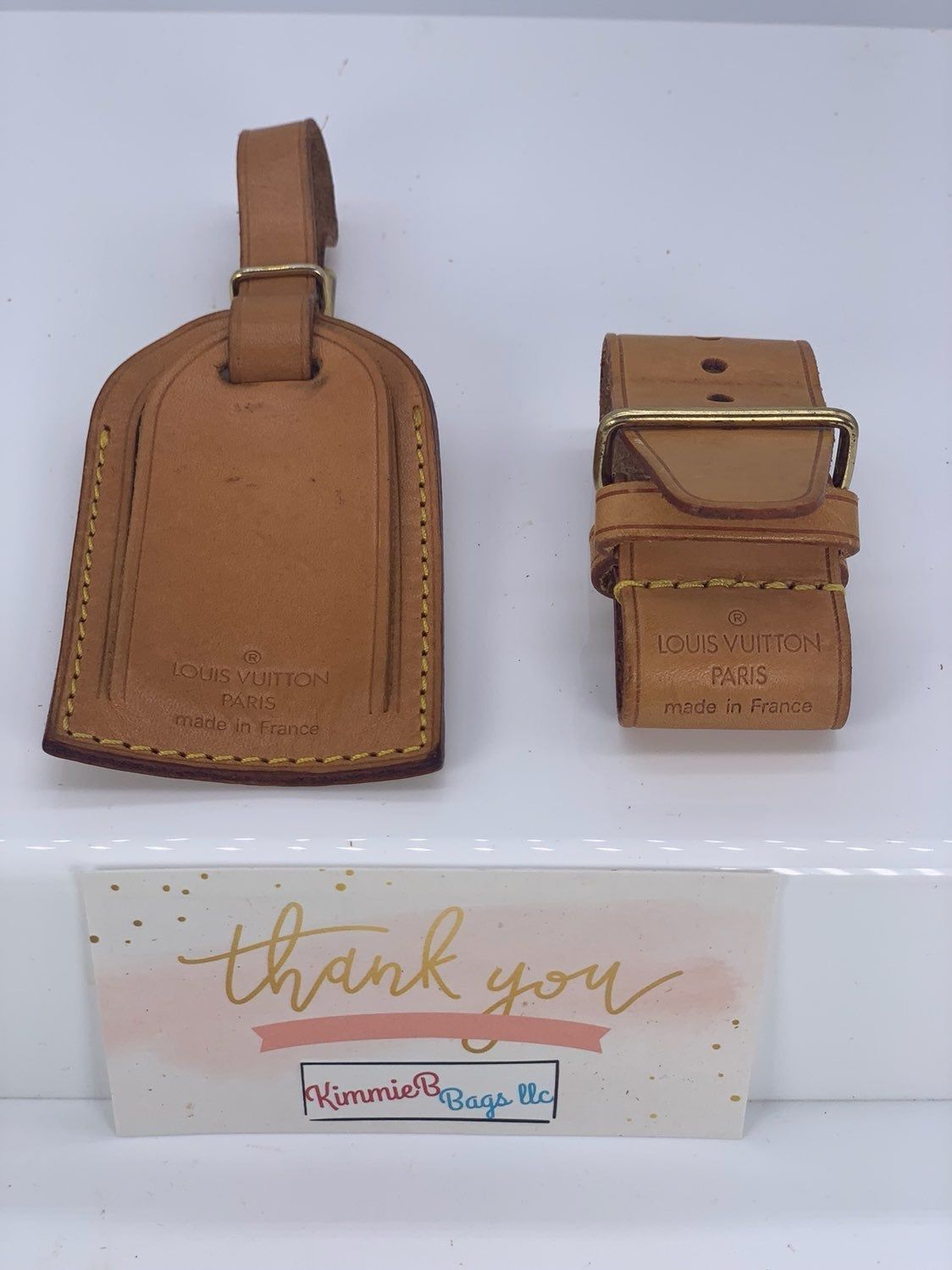 100% Authentic Louis Vuitton Leather Luggage / Name Tag Holder. Pre-loved This label can be use ...