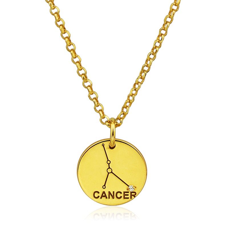 Signo del zodíaco cáncer-cadena de oro pl-cadena y Colgante PL-tanques cadena oro pl