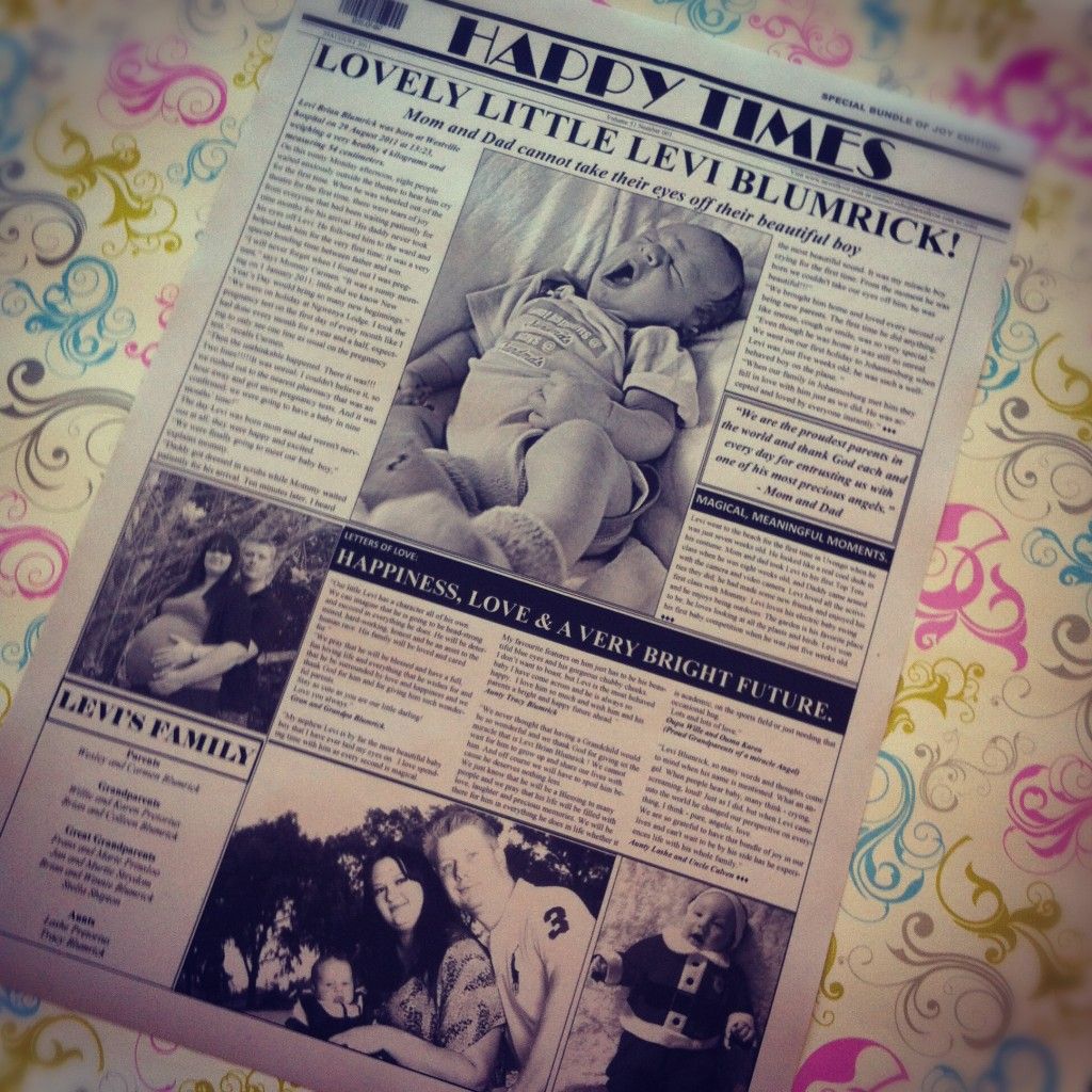 news paper birth announcement