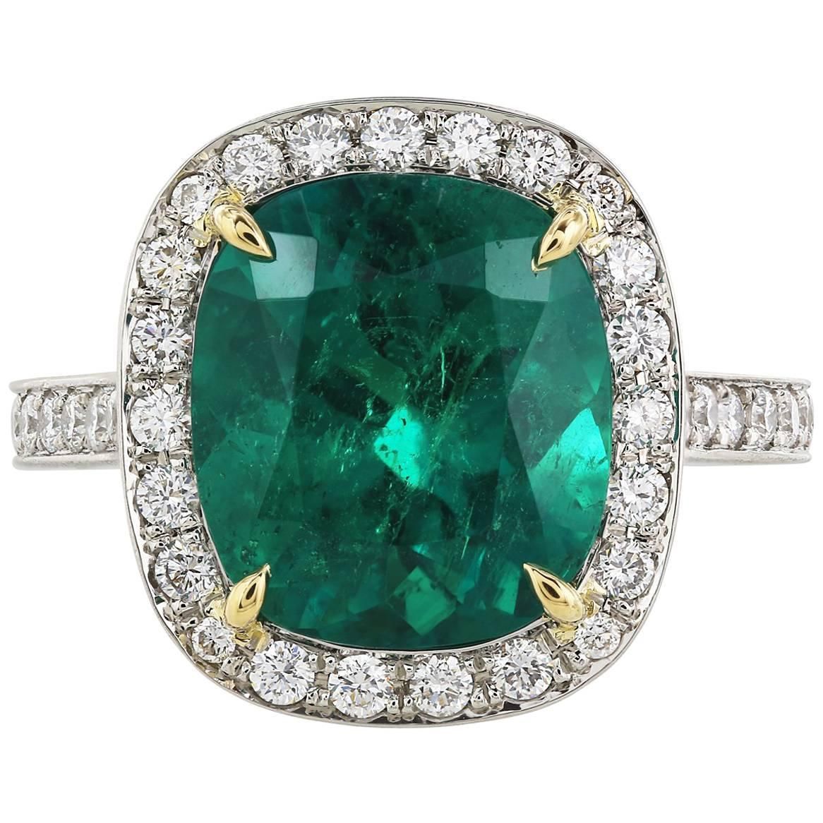 C. Dunaigre Certified 4.27 Carat Colombian Emerald Ring | Precious ...