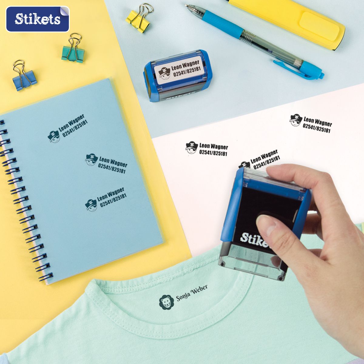 Rechteckiger personalisierter Namensstempel für Textilien und Gegenstände Stikets Stamp Rechteckiger personalisierter Namensstempel für Textilien und Gegenstände Stikets Stamp