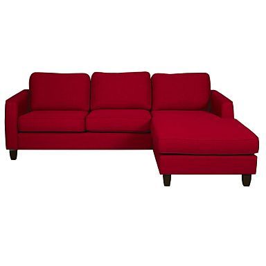 Red Fabric Dante Right Hand Facing Chaise Sofa With Dark Feet Corner Sofas Furniture Home Sillones Dark Feet Corner Sofas Furniture, Red Chaise Sofa