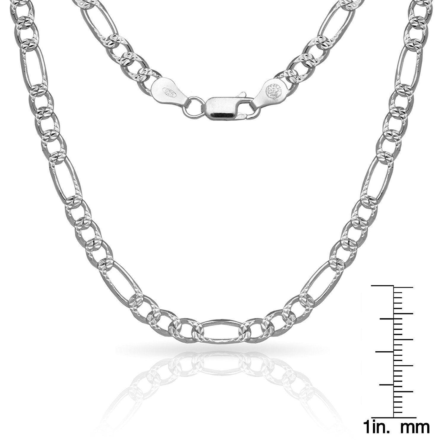 Sterling Silver 10 Inch X 5.0 mm Figaro Chain Anklet Sterling Silver 10 Inch X 5.0 mm Figaro Chain Anklet