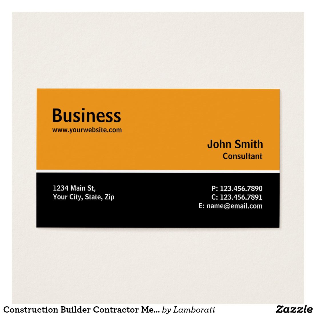 Road Builder Construction Business Card Construction Business Cards Examples Of Business Cards Photography Business Cards Template