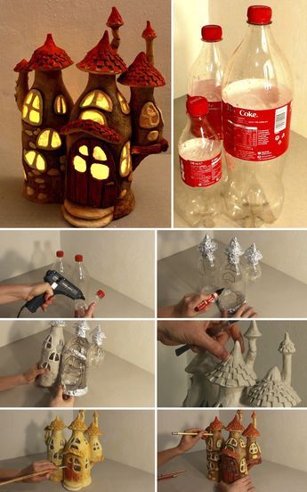 Kids Crafts, Clay Crafts, Diy And Crafts, Craft Projects, Paper Crafts, Diy Paper, Recycled Bottle Crafts, Sewing Projects, Fairy Garden Crafts