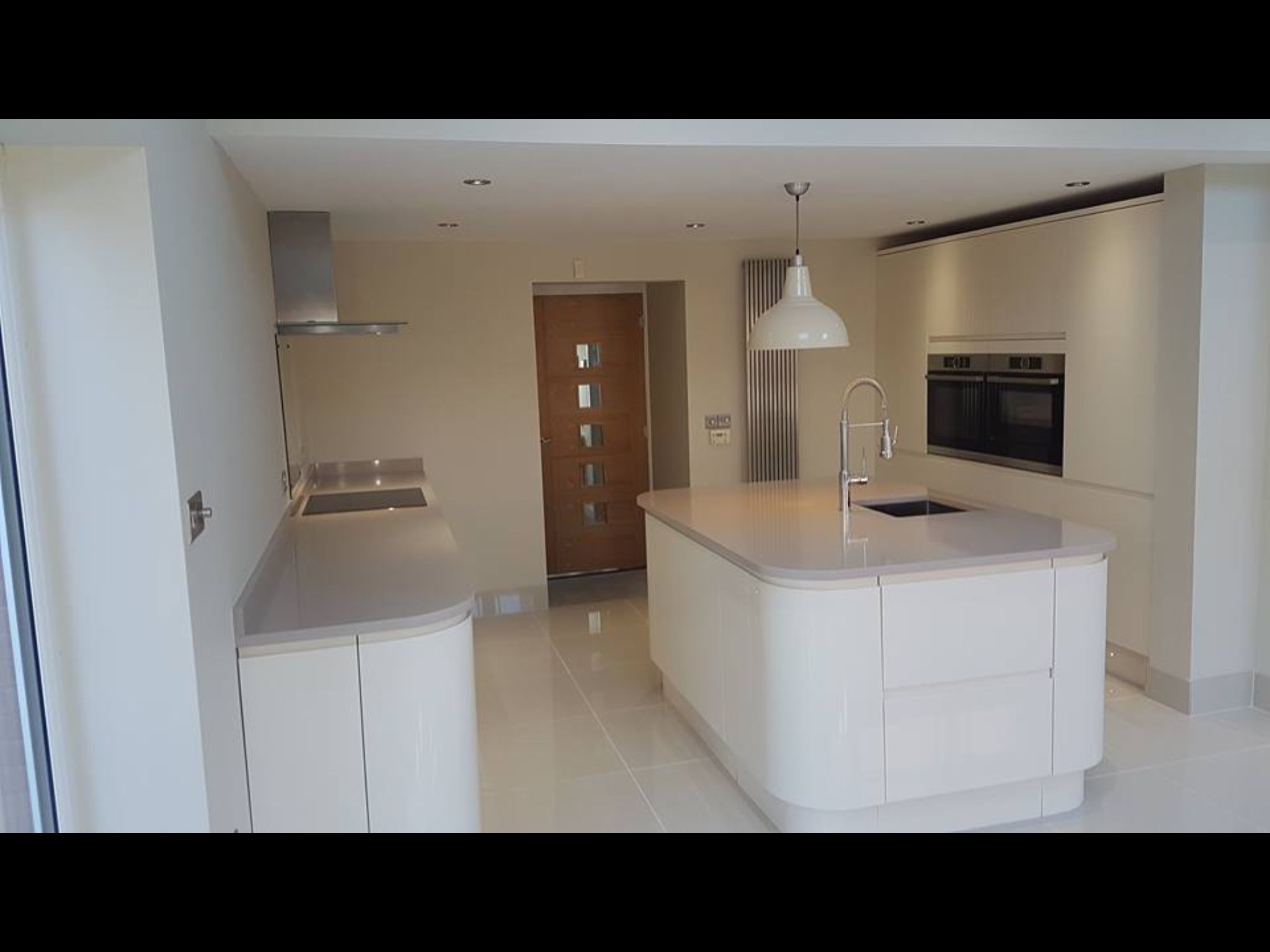 Finished Kitchen Howdens Burford Grey Kitchen Units Rough Slate Tiled Floor Metro Wall Tiles With Grey G Kitchen Redesign Burford Grey Kitchen Grey Kitchen