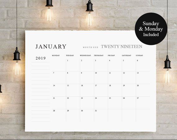 2020 2021 Big Calendar Large Wall Calendar Printable Monthly Printable Calendar 2021 Calendar Planner Monday And Sunday Start Tos 42 Large Wall Calendar Big Calendar Wall Calendar large grid wall calendar 2021