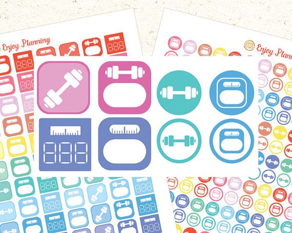 printable planner stickers workout