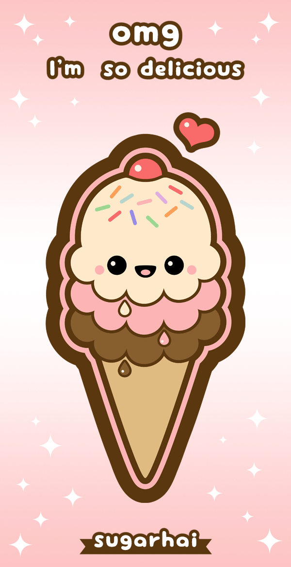Eat Me Ice Cream Cone | Kawaii doodles, Cute panda wallpaper, Cute drawings