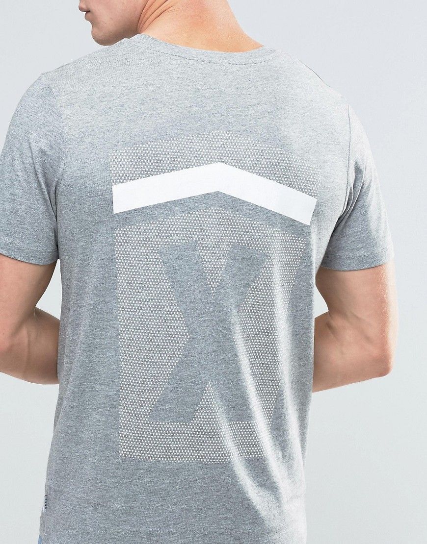 Jack & Jones T-Shirt with Reflective Logo and Back Print | Logos ... Image 3 of Jack & Jones T-Shirt with Reflective Logo and Back Print