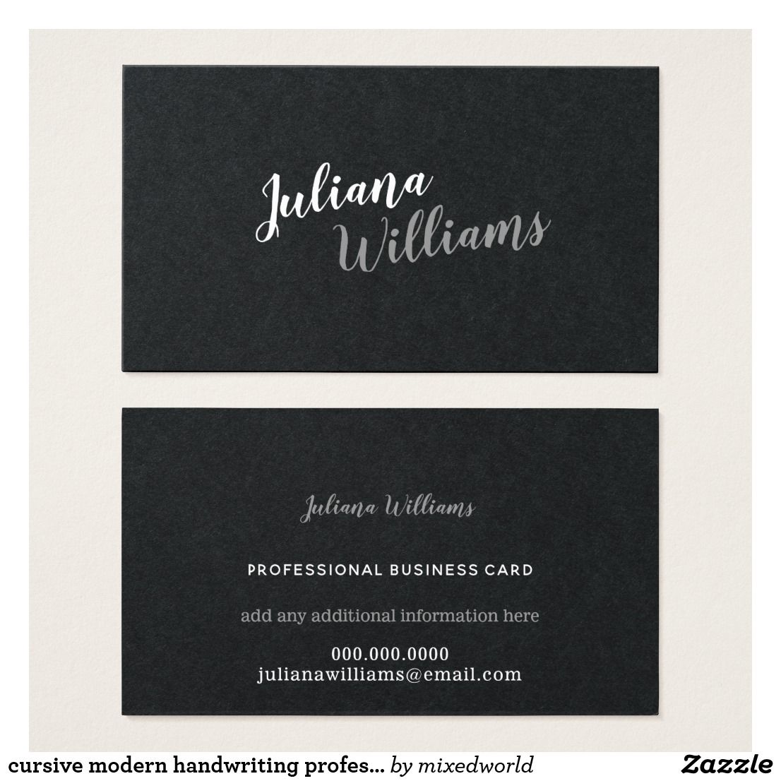 cursive modern handwriting professional black business