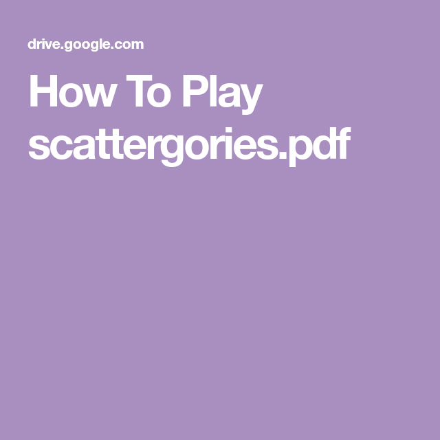 How To Play scattergories.pdf | Play, Wdw, Gaming logos