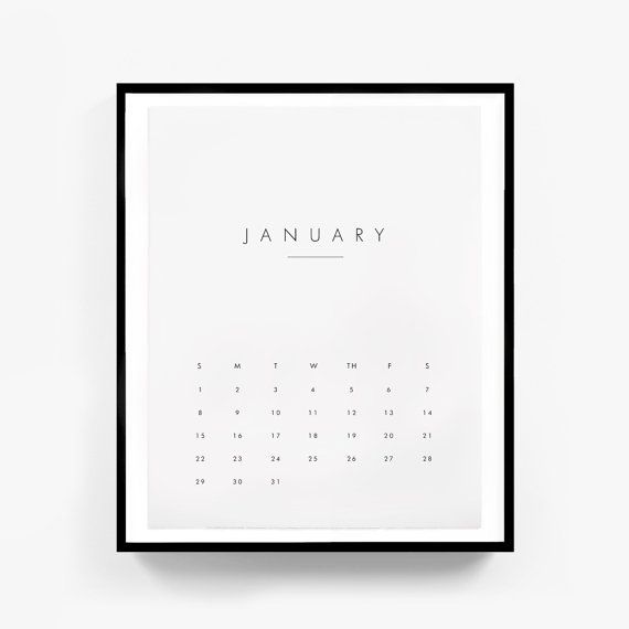 Minimalist 2016 2017 Calendar Digital Download File A Perfect Minimalist 2016 2017 Calendar Digital Download File A Perfect