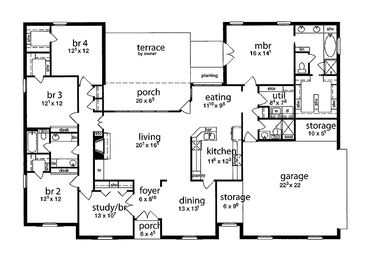 Pin On House Plans Pin On House Plans, 5 Bedroom Cottage House Plans