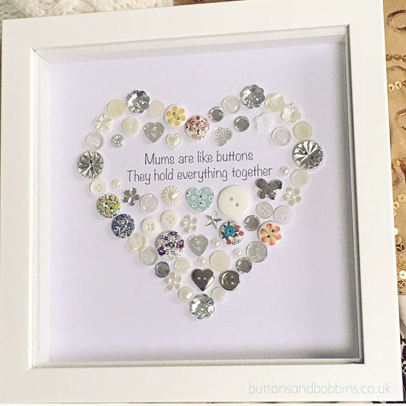 Mum Heart Button Picture / Print A 