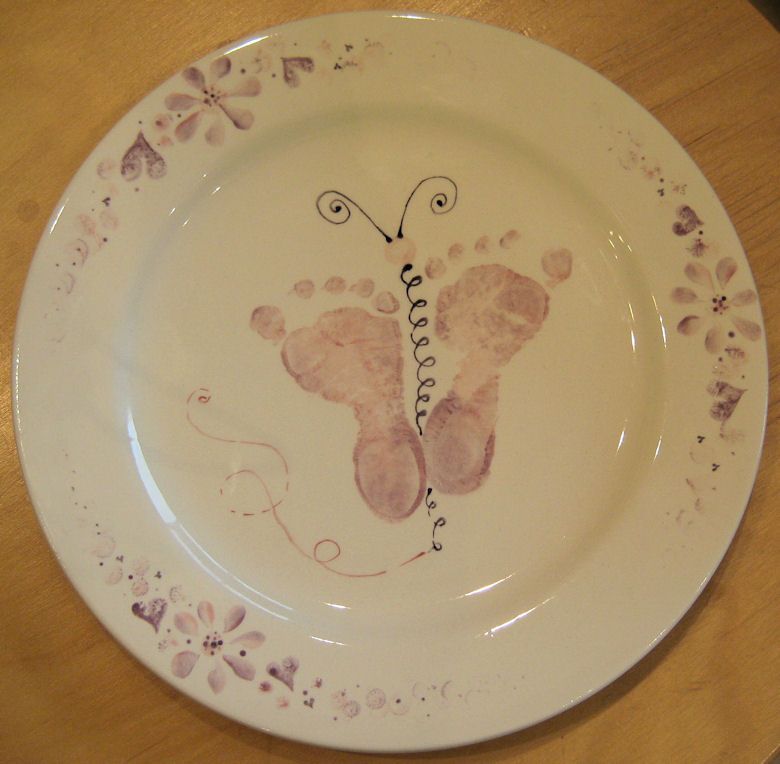 Footprint Plate Handprint Crafts Baby Hand And Foot Prints Plates Footprint Plate Handprint Crafts Baby Hand And Foot Prints Plates