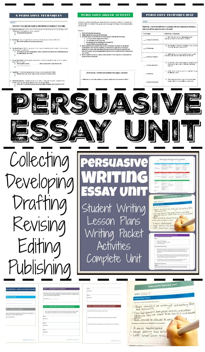 persuasive writing unit plan grade 6