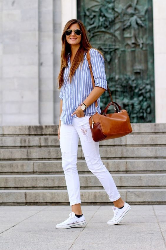 Calzado para el verano 2017: zapatos blancos | Ropa, Looks con zapatillas  blancas, Moda