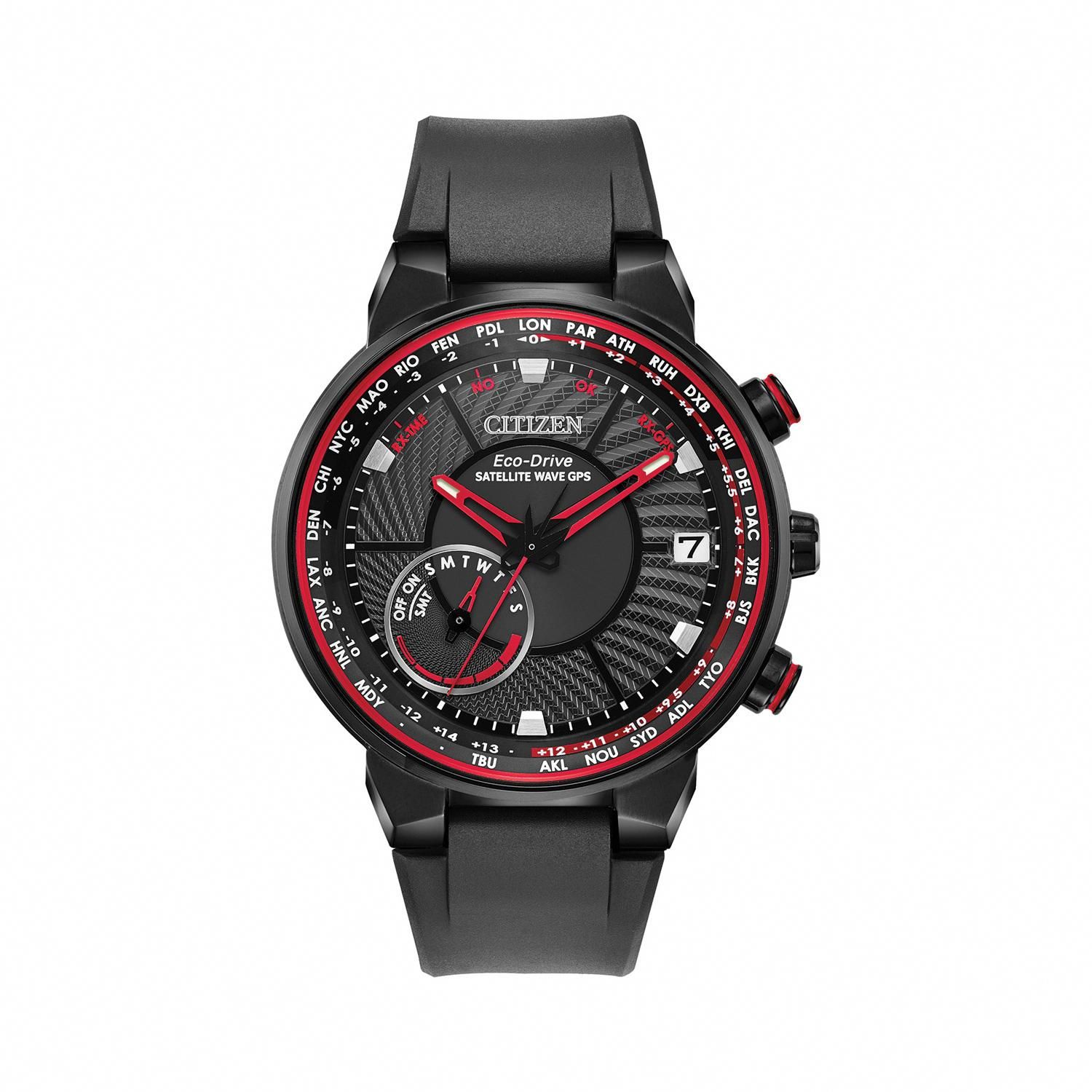 44mm Men’s Citizen Satellite Wave GPS Freedom Watch with Black Dial and
