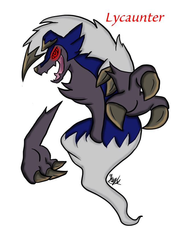 Lycaunter (Shiny Lycanroc/Haunter fusion) by https//www