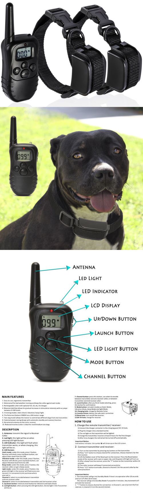 Bark Collars 66774 Pet Dog Training Collar Rechargeable Electric