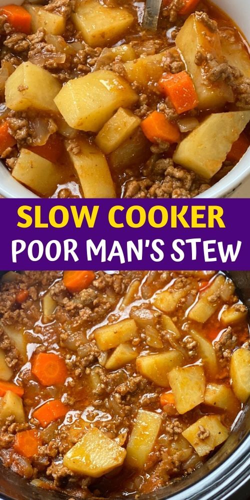 Slow Cooker Poor Man’s Stew - l™ {100kRecipes}