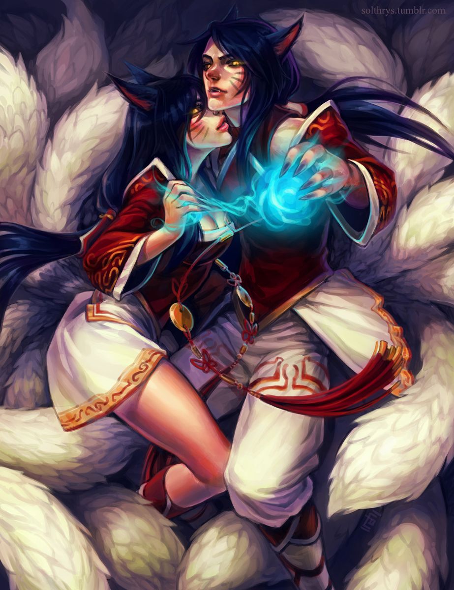 ahri and male ahri by irahi.deviantart.com on @deviantART.