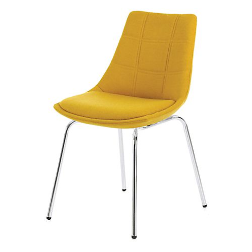 Joy Chaise jaune moutarde avec piétement en métal