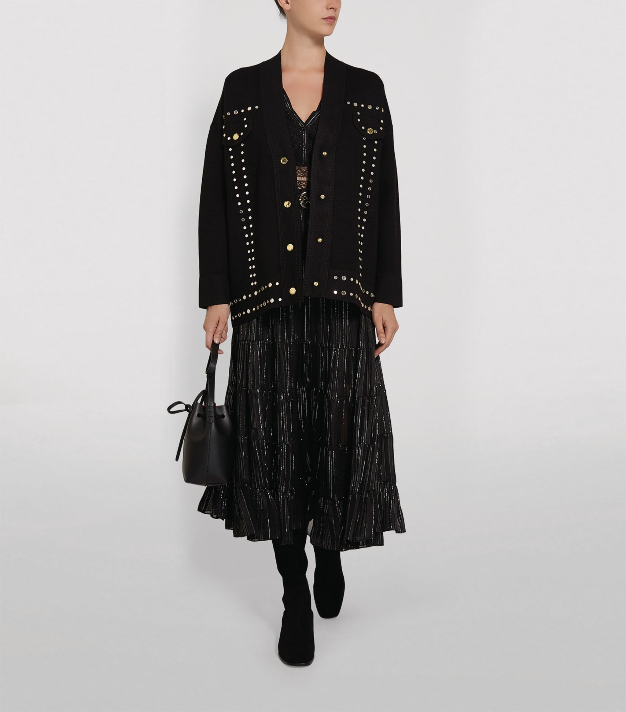 sandro studded cardigan